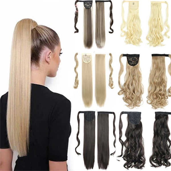 Long Straight Wrap Around Clip In Ponytail